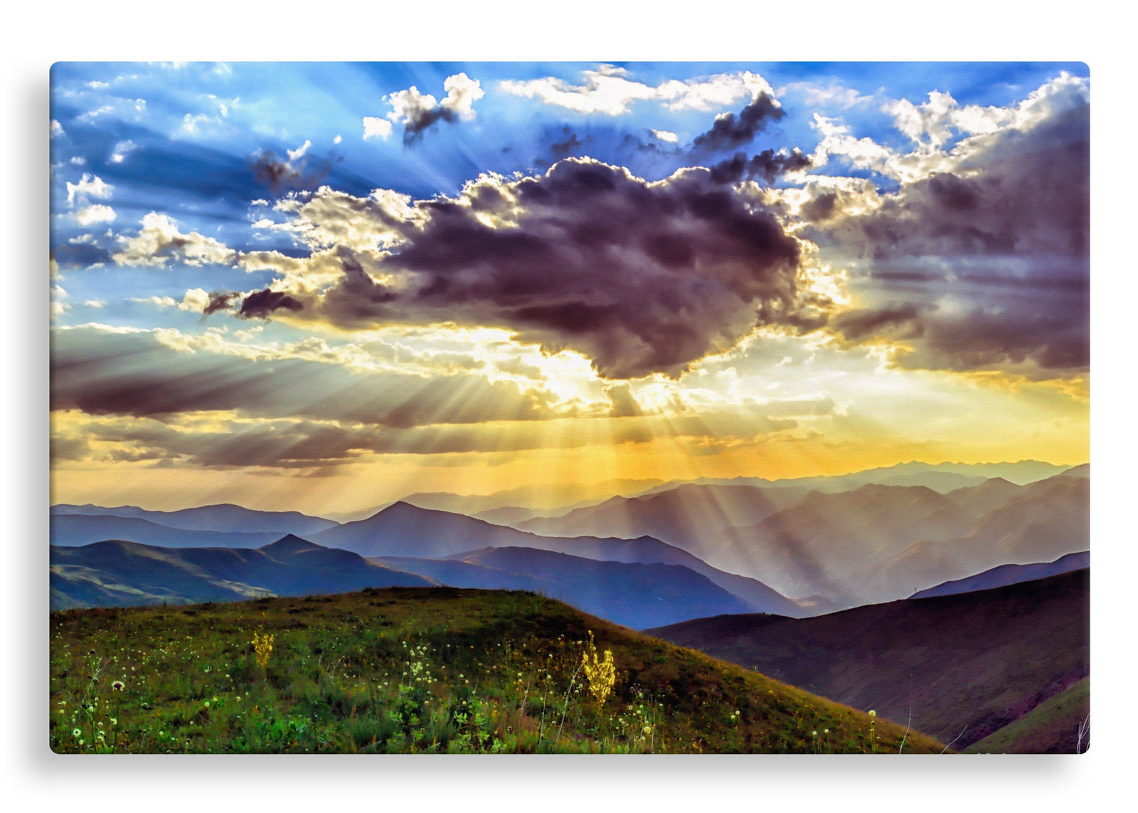 Sun Rays Over Mountains