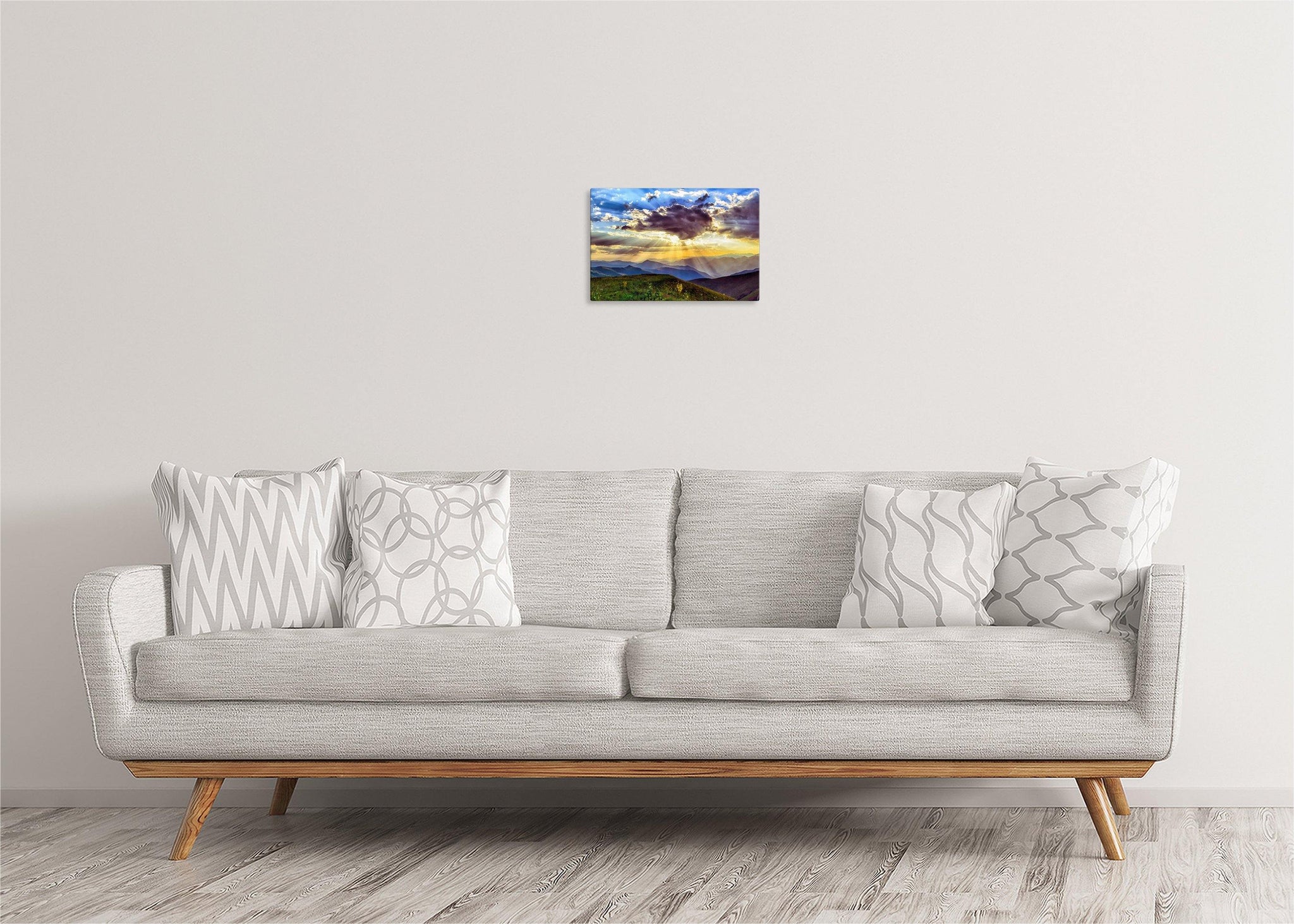 Sun Rays Over Mountains Gallery Wrap Canvas - Orb.co