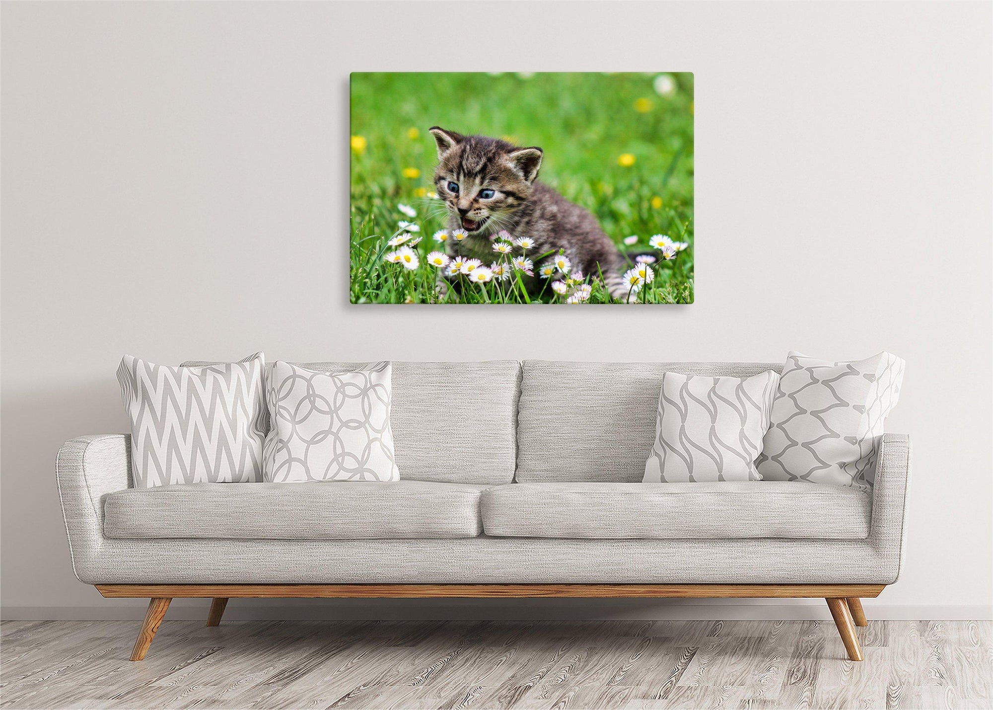 Kitten with Flowers